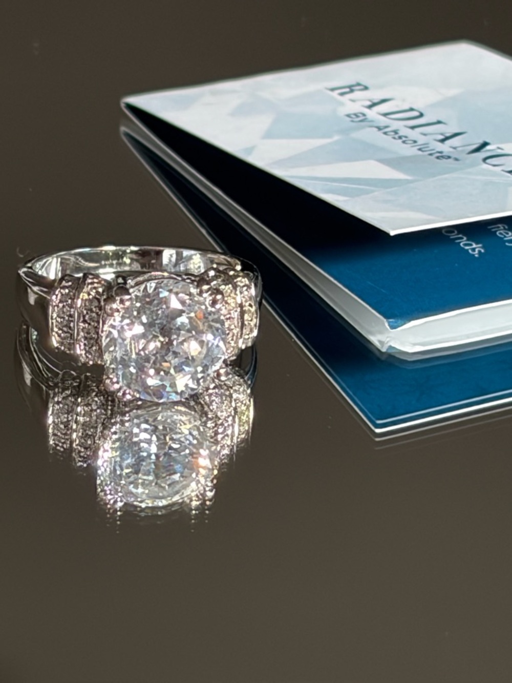 Absolute Radiance Sterling Silver  CZ Diamond Solitaire Engagement Ring  7